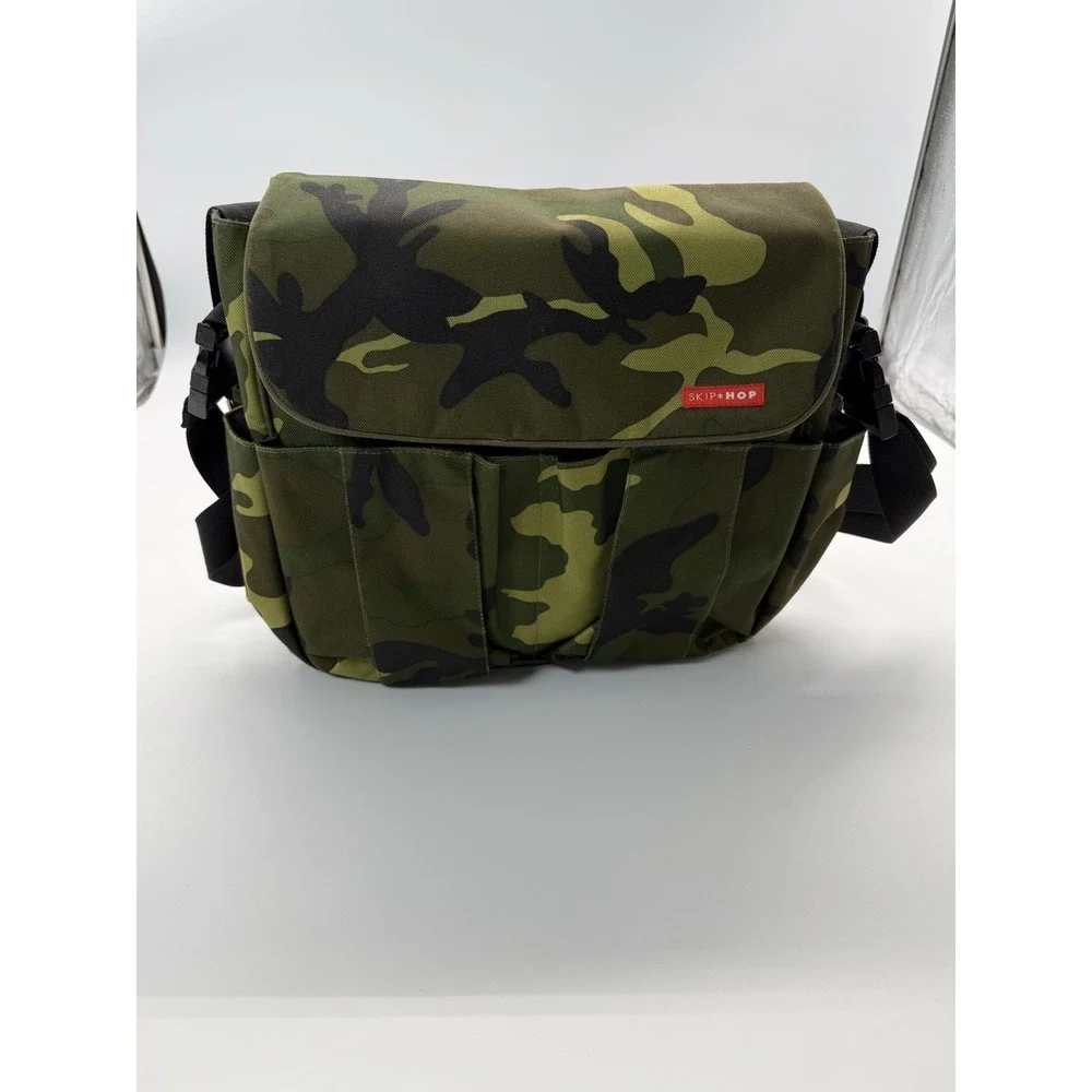 Skip Hop Spark‎ Camo Camouflage Diaper Bag Tote Zip Slip Bottle Pockets